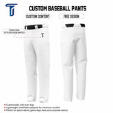 Custom Pure White Stretch Practice Loose-fit Baseball Pants